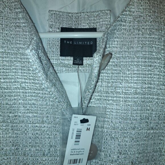 The Limited Blazer Women's Size Medium Tweed Peplum Herringbone Jacket New - Picture 4 of 7